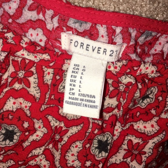 Red paisley crop top - Picture 4 of 4