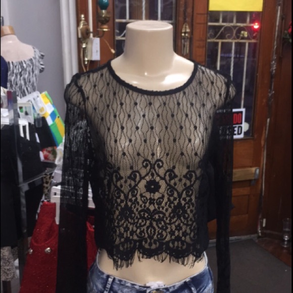 Long sleeve lace top