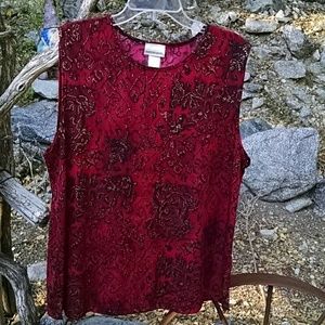 Red, black and gold top