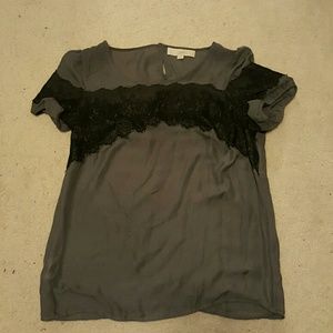 Gray top with lace detail