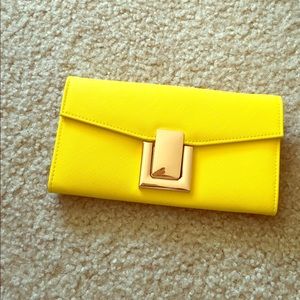 Neon yellow clutch/wallet