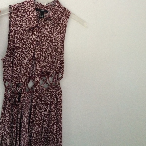 Burgundy floral Forever 21 dress