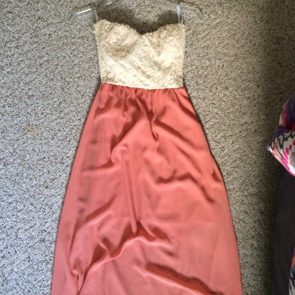 Papaya Dresses & Skirts - Floor length coral strapless dress! Papaya Dresses & Skirts - Floor length coral strapless dress!