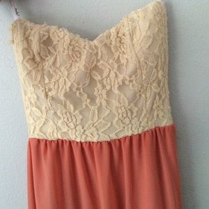 Papaya Dresses - Floor length coral strapless dress! Papaya Dresses - Floor length coral strapless dress!