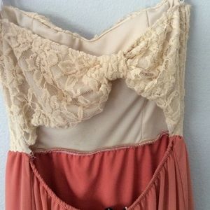 Papaya Dresses - Floor length coral strapless dress! Papaya Dresses - Floor length coral strapless dress!