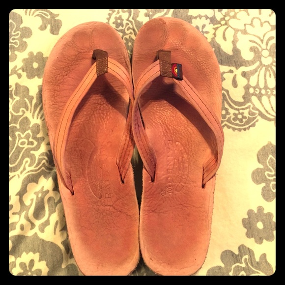 Rainbow flip flops