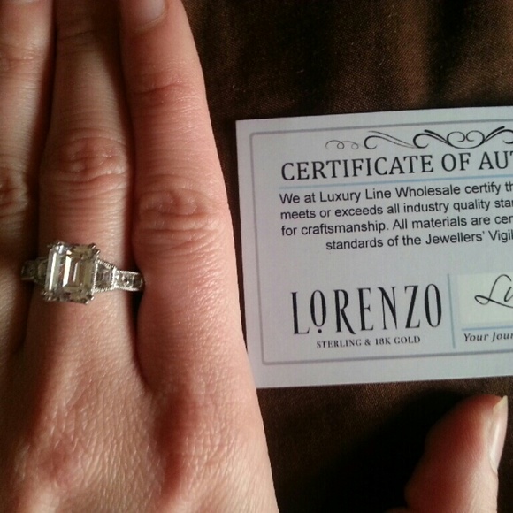 925 Sterling Silver Lorenzo White Sapphire Ring