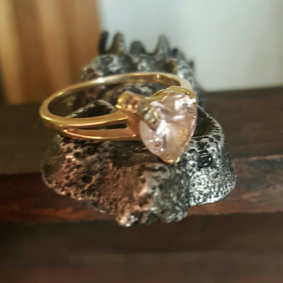 Vintage Pink Ice Heart Shaped Ring