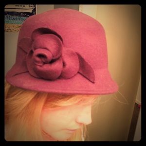 Purple Felt Cloche Vintage Style Hat