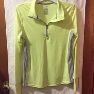 Yellow & Grey Quarter Zip Workout Shirt- Medium