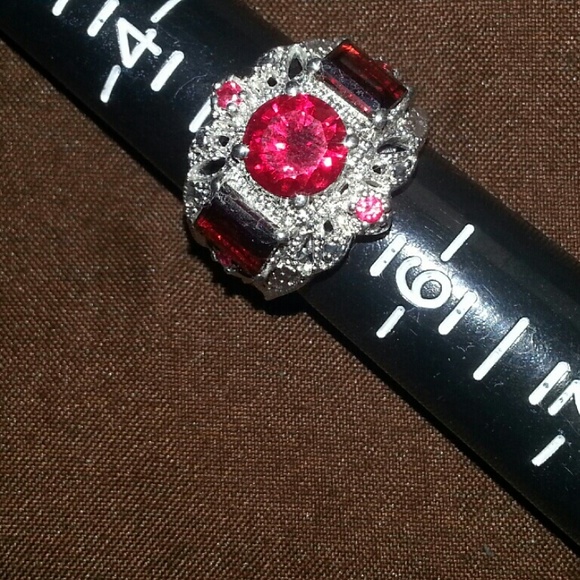 Sterling Silver Ruby Ring Size 5