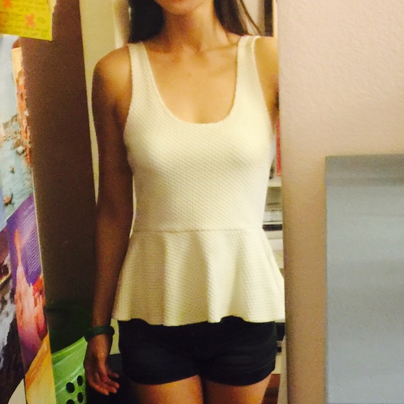White peplum tank top from anthropologie
