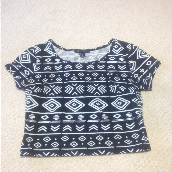 Black and White Crop Top