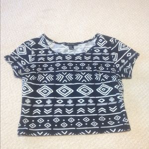 Black and White Crop Top