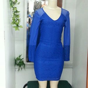 Long sleeve  Royal Blue dress