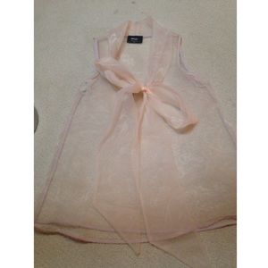 Pink, Tulle Tank with a Bow