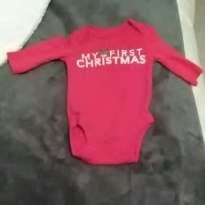 4 piece Babys first Christmas outfit