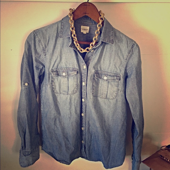J Crew Perfect Shirt Chambray