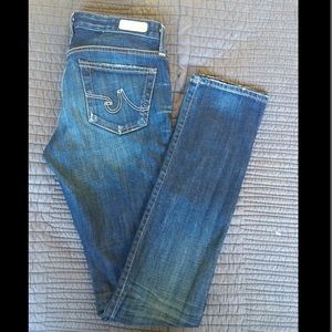 AG Premiere Skinny Dark Distressed Jeans👖