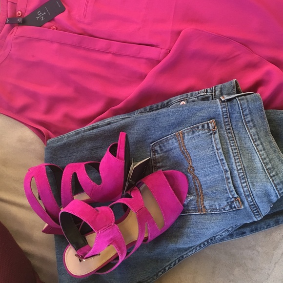 NIB Zara Purple/Fuschia Sandal High Heels in box!! - Picture 4 of 4