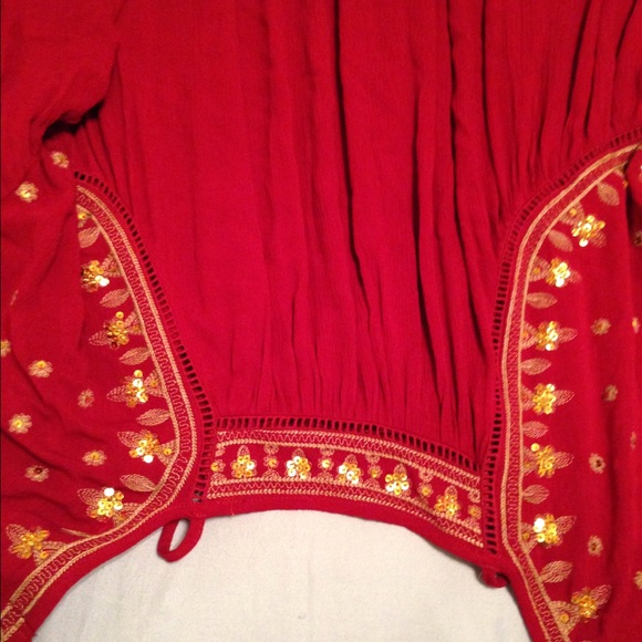 Gold Embroidered Peasant Tunic Dress..NWT