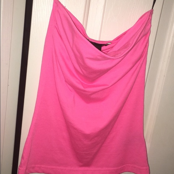 H&M neon pink strapless shirt