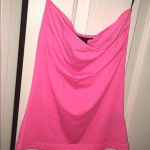 H&M neon pink strapless shirt