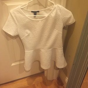 ALL WHITE FOREVER 21 PEPLUM