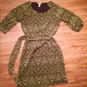 Green Zebra Print Banana Republic Dress