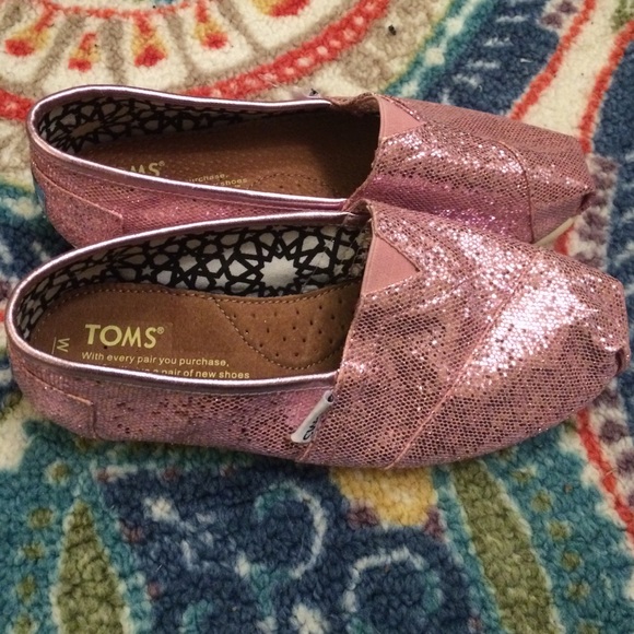 Brand New Pink Glitter TOMS