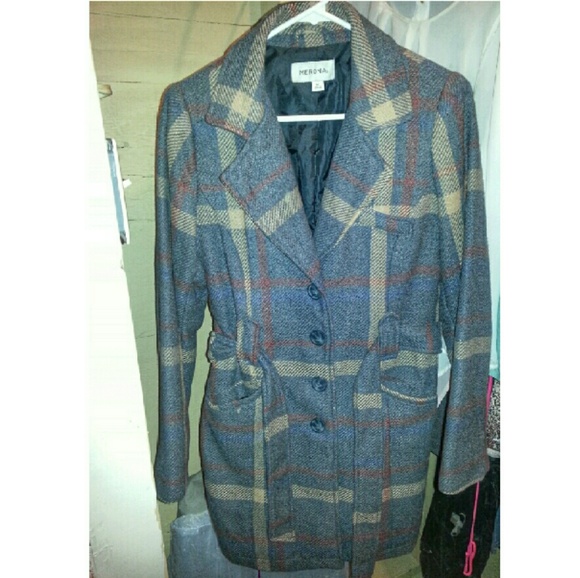 Brown Plaid Wool Blend