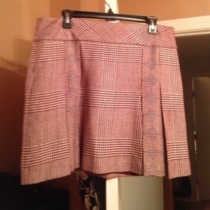 Burgundy wool pleat skirt, fully lined