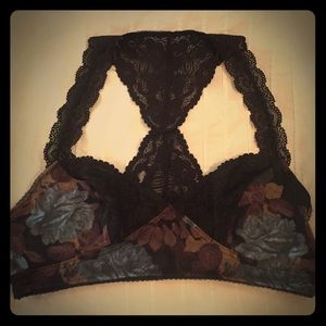Free People floral lace bralette
