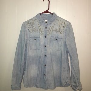 American Eagle denim button up