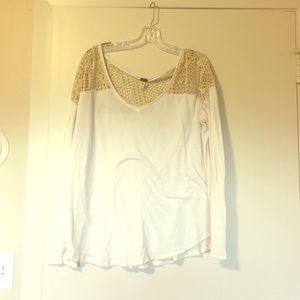 Free people white long sleeve tee