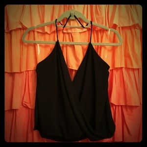 Charlotte Russe - Black Wrap Top