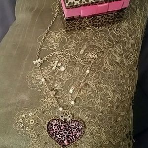 Betsey Johnson Pink leopard Necklace