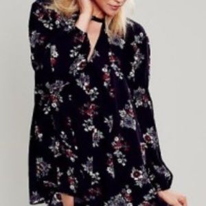 Free People Retro Swing Tunic Raven Comb
