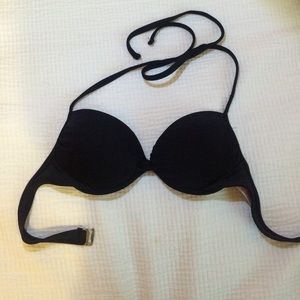Push up black bikini top