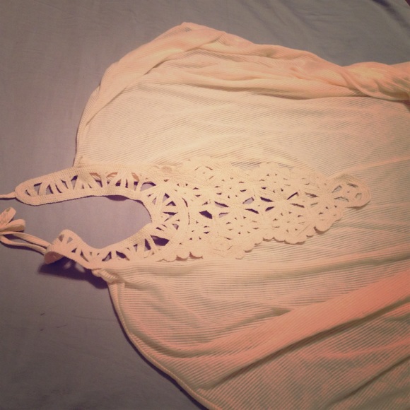 Awesome Bib Top with Crochet Deep V back..