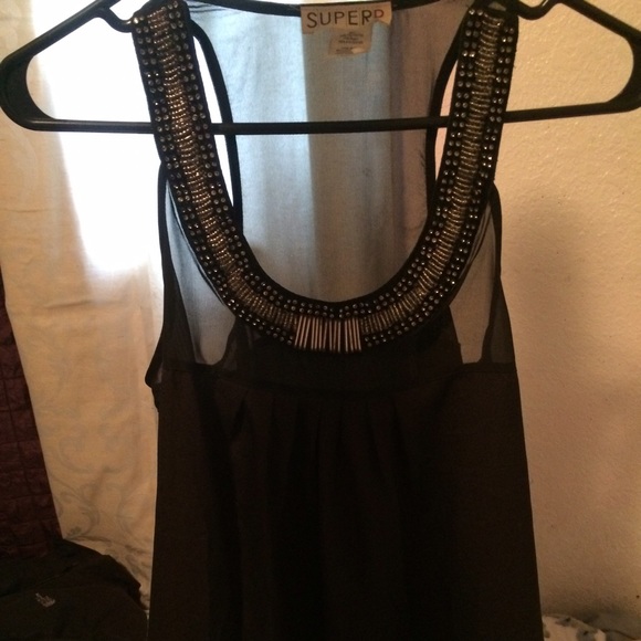 Black tank top.