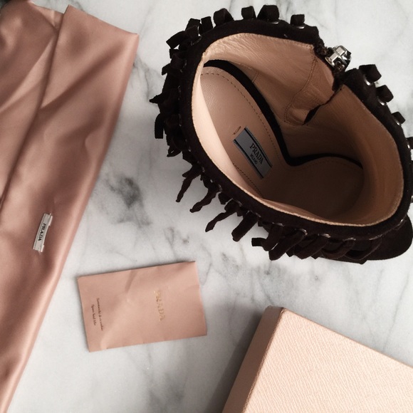 Prada Suede Ankle Booties in Brown - Picture 2 of 4