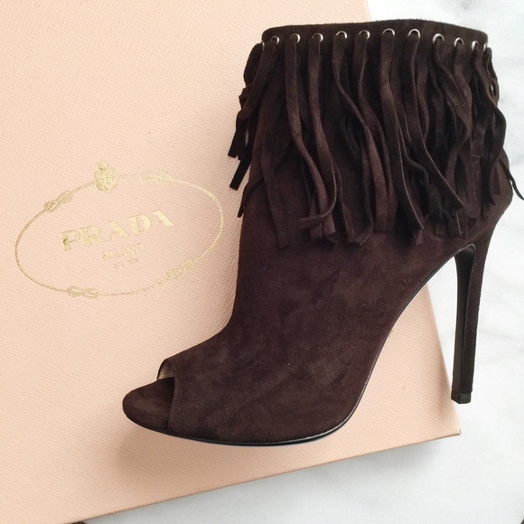 Prada Suede Ankle Booties in Brown - Picture 4 of 4