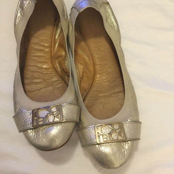 Coach Gold flat shoes size 8