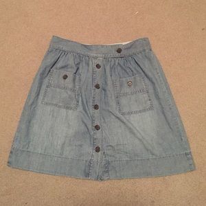 J Crew faux denim button up skirt