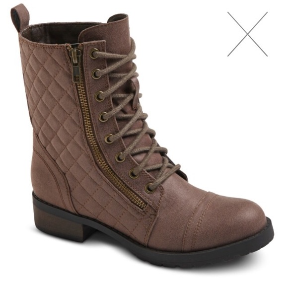Gray combat boots