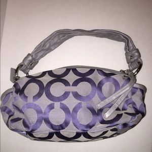 Coach shoulder bag purple/grey