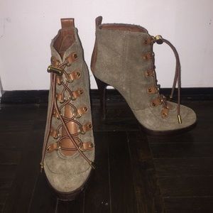 Tory Burch Suede lace up booties