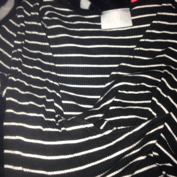 A stripped cross over crop shirt