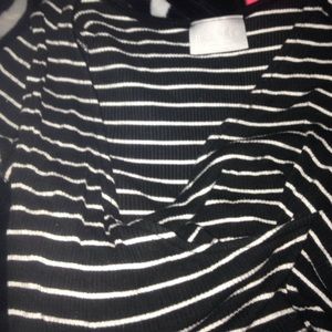 A stripped cross over crop shirt